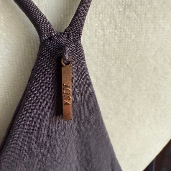 MISA Los Angeles | Dark Gray Domino Draped Knot front Cocktail Dress | Medium - Picture 5 of 7